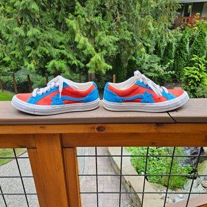 Red and Blue Converse Golf Le Fleur suede, Mens US size 8 Womens US size 10